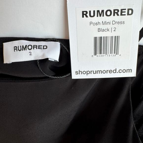 Rumored Posh Mini Dress Spaghetti Strap Little Black Dress Sz 2 Chic Minimalist - Picture 5 of 13